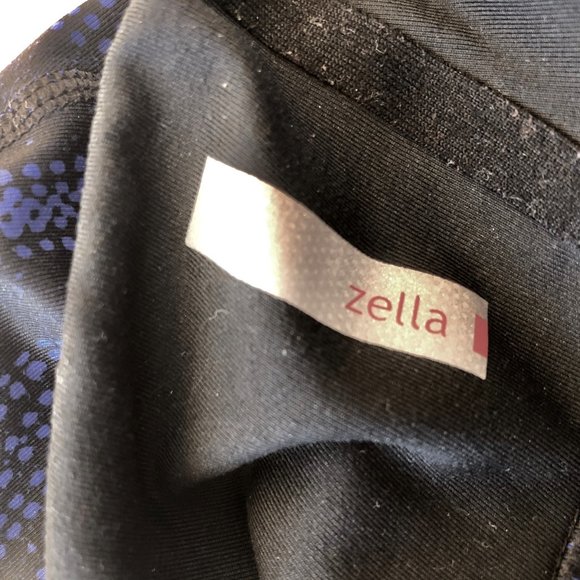 Zella Leggings Mesh Portion Reflective Stripes Pocket Cool Print - Picture 7 of 10